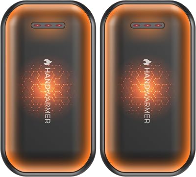Handwärmer Elektrisch - 2er-Pack 6000mAh Magnetischer Taschenwärmer, USB-C Elektrische Handwärmer Wiederaufladbar Schnellheizung,3 Heizstufen Bis 55°C,für Outdoor,Golf,Camping,Raynaud (Schwarz)