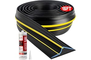 Jin&Bao Universal Garage Door Threshold Seal Strip 16FT Kit, Bottom Waterproof Rubber Weather Stripping Replacement