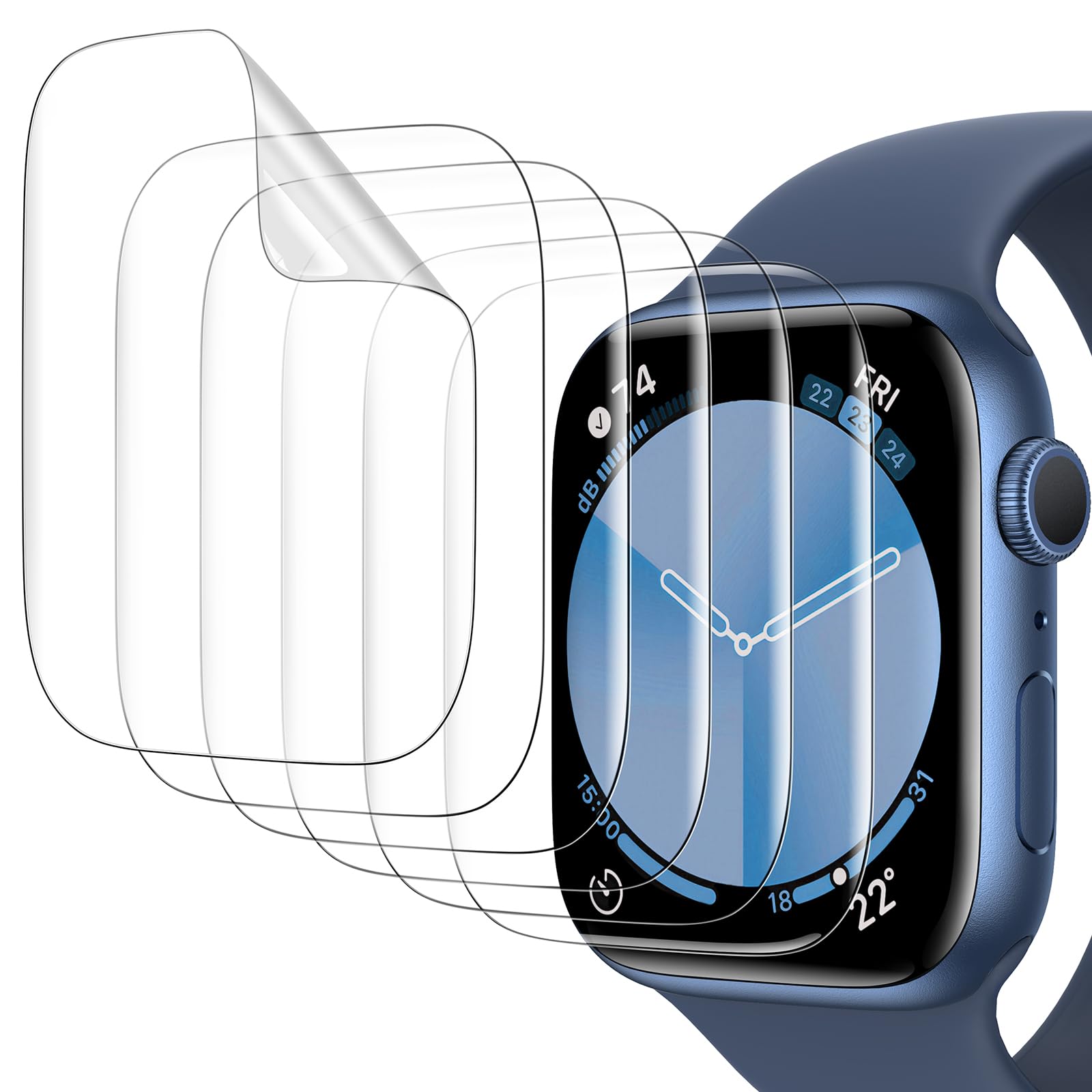 Misxi 6 Pack Soft TPU Clear Screen Protector for Apple Watch SE 3 (2025) SE 2 SE Series 6 Series 5 Series 4 44mm, No Bubble Easy Installation High Definition Screen Protection Protector for iWatch