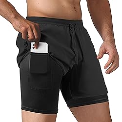 NIMOJIRO Men's 2 in 1 Running Shorts Workout