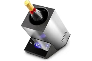 Modern Innovations Electric Wine Chiller, Single Bottle Wine Cooler in Stainless Steel, 750ml Wine Bottle Chiller, Rapid Beverage, Champagne, Drink Chiller, Gifts for the Wine Lover, Wine Coolers