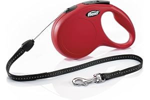 flexi New Classic Small Retractable Dog Leash Cord 26'/8m, Red