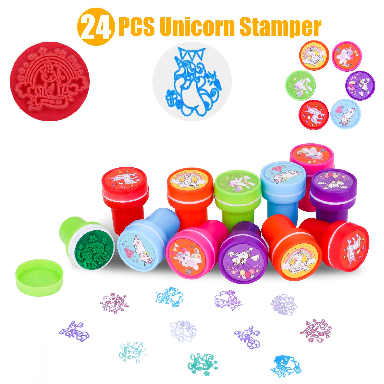 Unicorn Party Favors Supplies, Aywewii 72 Pcs Unicorn Party Favors for Kids Boys Girls, Unicorn Keychains, Unicorn Slap Bracelets, Unicorn Rings,Unicorn Stampers,Unicorn Birthday Party Supplies