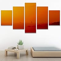 SIGNWIN 5 Panel Canvas Wall Art Colors of The Sky for Home Decorations Ready to Hang - 60