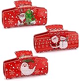 Vovii Christmas Hair Claw Clips for Women Girls Hair Accessories, Santa Claus Claw Clips for Christmas Holiday Party Outfits Gifts (3Pcs)