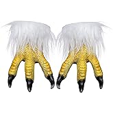MOKRY PARTY White Eagle Claw Gloves Bird Foot Funny Animal Latex Hands Halloween Gloves Carnival Costume Props, 1Pair