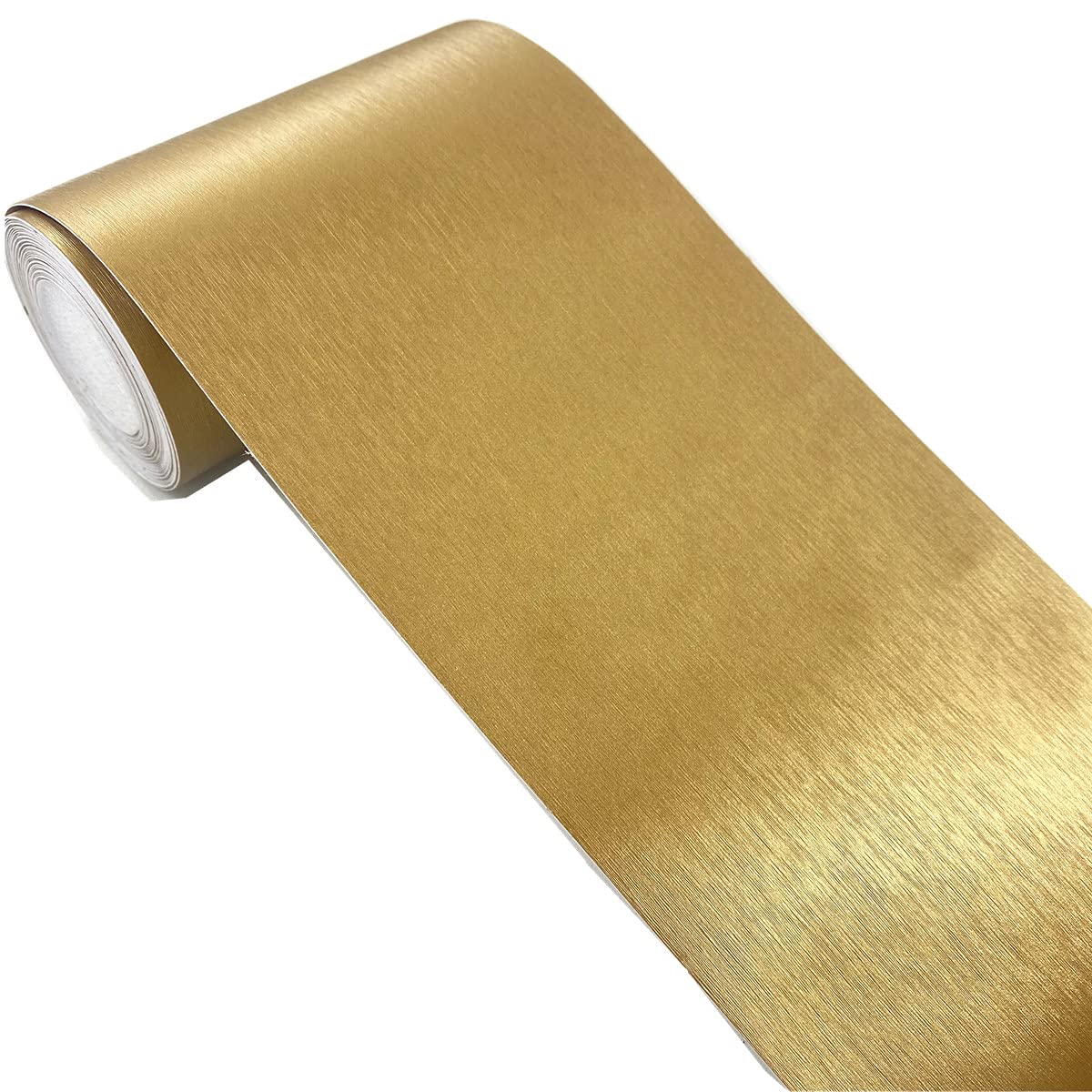 Meboem Brushed Imitation Metal Wallpaper Border Peel Stick Molding Home Ceiling Decorative Border Door Frame Decoration for Bathroom Living Room Wall 10cm by 5meters