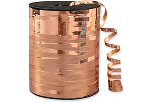 PartyWoo Rose Gold Ribbon, 500 Yard Curling Ribbon for Crafts, Iridescent Crimped Ribbon, Shiny Metallic Ribbon for Gift Wrap