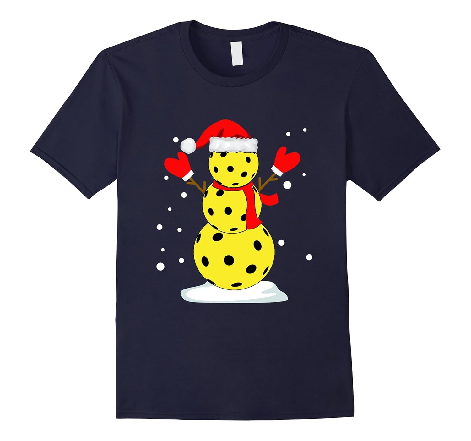 Pickleball Snowman T-Shirt Funny Christmas Shirts-Rose