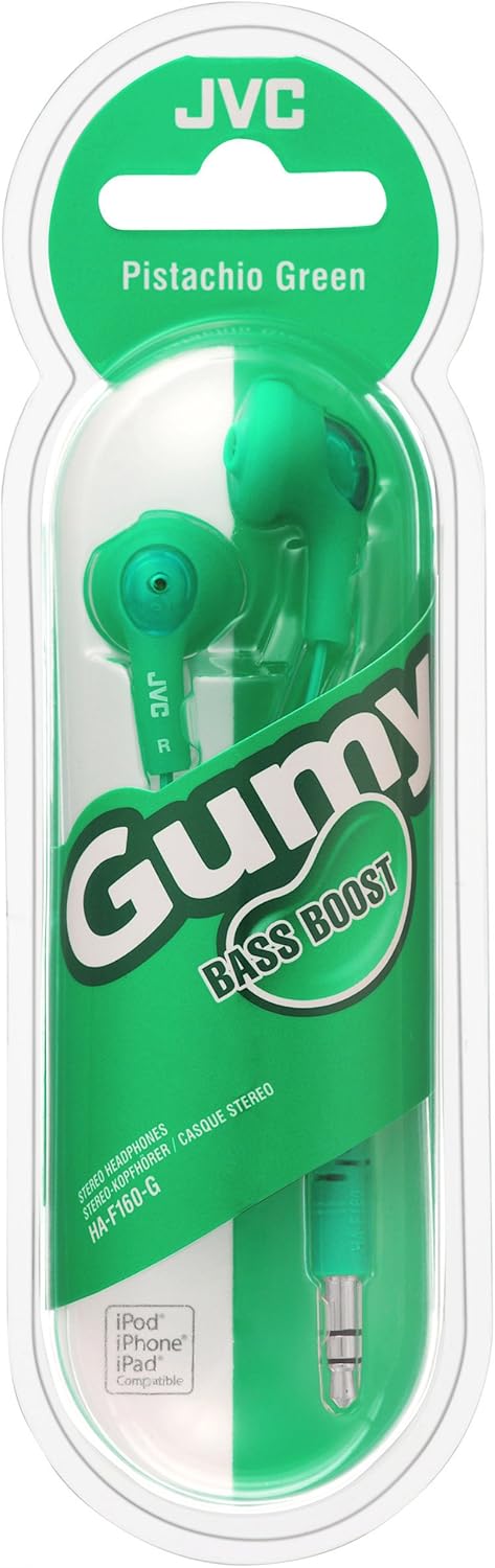 JVC Gumy In-Ear Wired Headphones Earphones Compatible with iPod, iPhone, Samsung - Green - Image 3