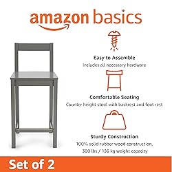 Amazon Basics Wooden Bar Stool with