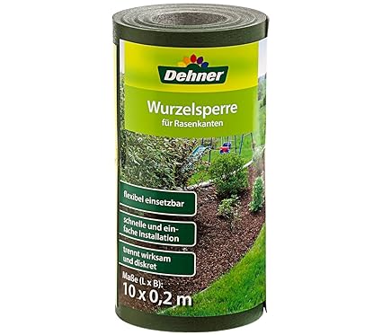 Dehner Wurzelsperre für Rasenkanten, ca. 10 x 0.2 m, Polypropylen, dunkelgrün
