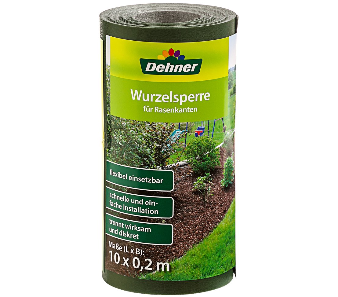 Dehner Root Barrier for Lawn Edging Approx. 10 x 0.2 m Polypropylene Dark Green