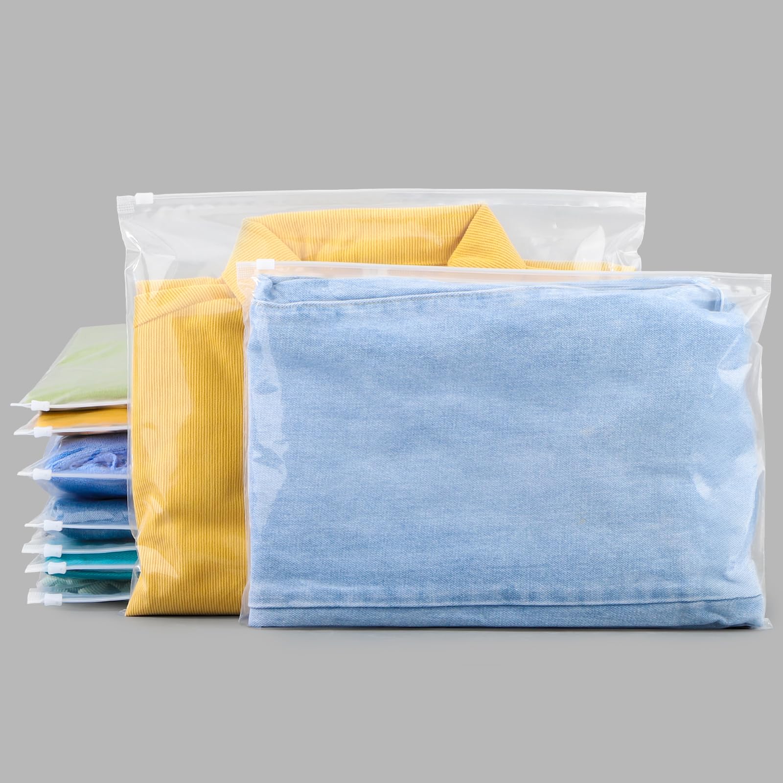 Photo 1 of Svaldo Bathing Suit Bags for Organizing Clear, Plastic Zipper Bags for Swimsuit, Bikini, Swimwear, T Shirt Packaging, 14x10 inch, Pack of 50, 3 Mil with Vent Holes
