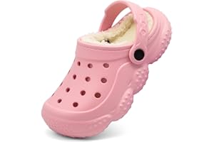 INMINPIN Kids Girls Boys Fur Lined Clogs Fuzzy Slippers Toddler Winter Warm Garden House Shoes Indoor Outdoor