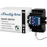 Shelly Pro 4PM | Wi-Fi & LAN, 4-Channel Smart Relay with Power Metering | Home Automation | Compatible with Alexa & Google Home | iOS Android App| Remote Appliances Control and Monitoring