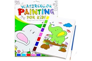 JZILU Watercolor Coloring Book for Kids, Paint with Water- Magic Paint Set Water Painting Book for Toddlers- Arts and Crafts Kit for Girls Boys Travel Activities -Stocking Stuffers for Kids