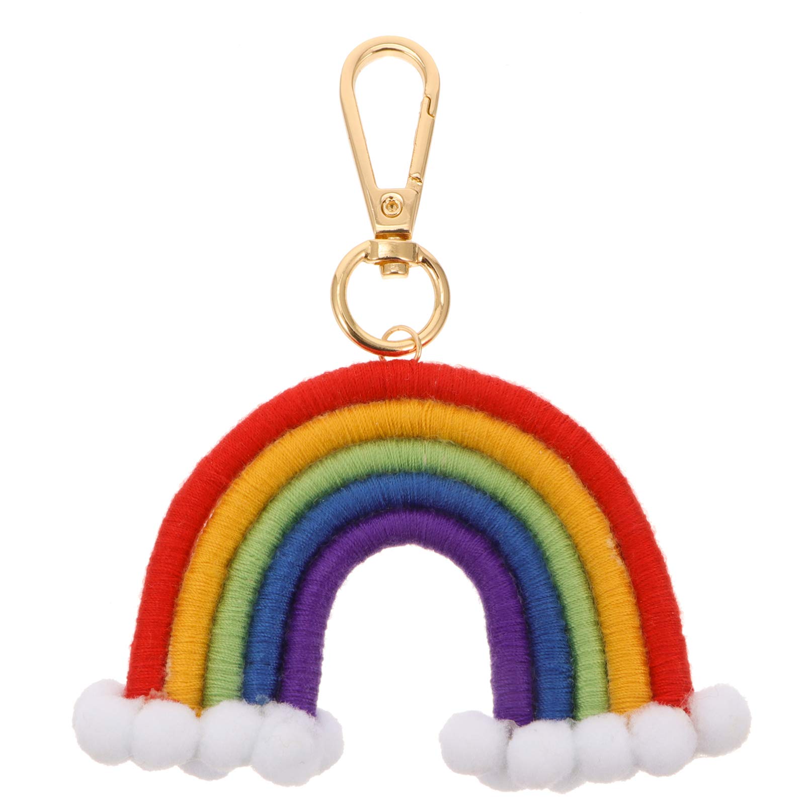 Rainbow Style Key Ring Pendant Hand-woven Creative Keychain with Design Unique Bag Adornment Lightweight and Compact Key Decorative Pendant for Friends