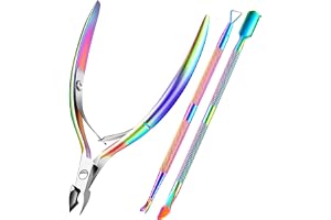 Cuticle Trimmer Cuticle Remover with Cuticle Pusher, XUNXMAS Professional Stainless Steel Durable Pedicure Manicure Tools Cutter Nipper Scissor Clipper for Fingernails and Toenails Dead Skin