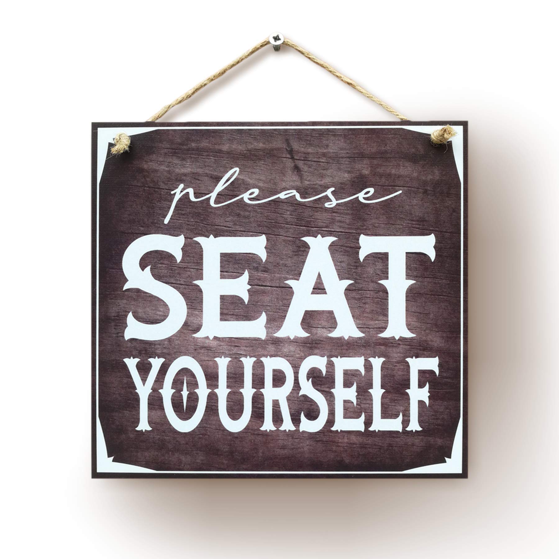 CARISPIBET Please Seat Yourself Home signs Wall Art Bathroom signs home decoration home & kitchen house décor 8" x 8''