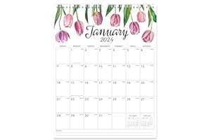 URNEEDS 2024 Wall Calendar - Wall Calendar from Jan 2024 - Dec 2024, 14.6" x 11.4", Julian Date, Twin-wire Binding, Large Blocks, Notes, Thick Paper