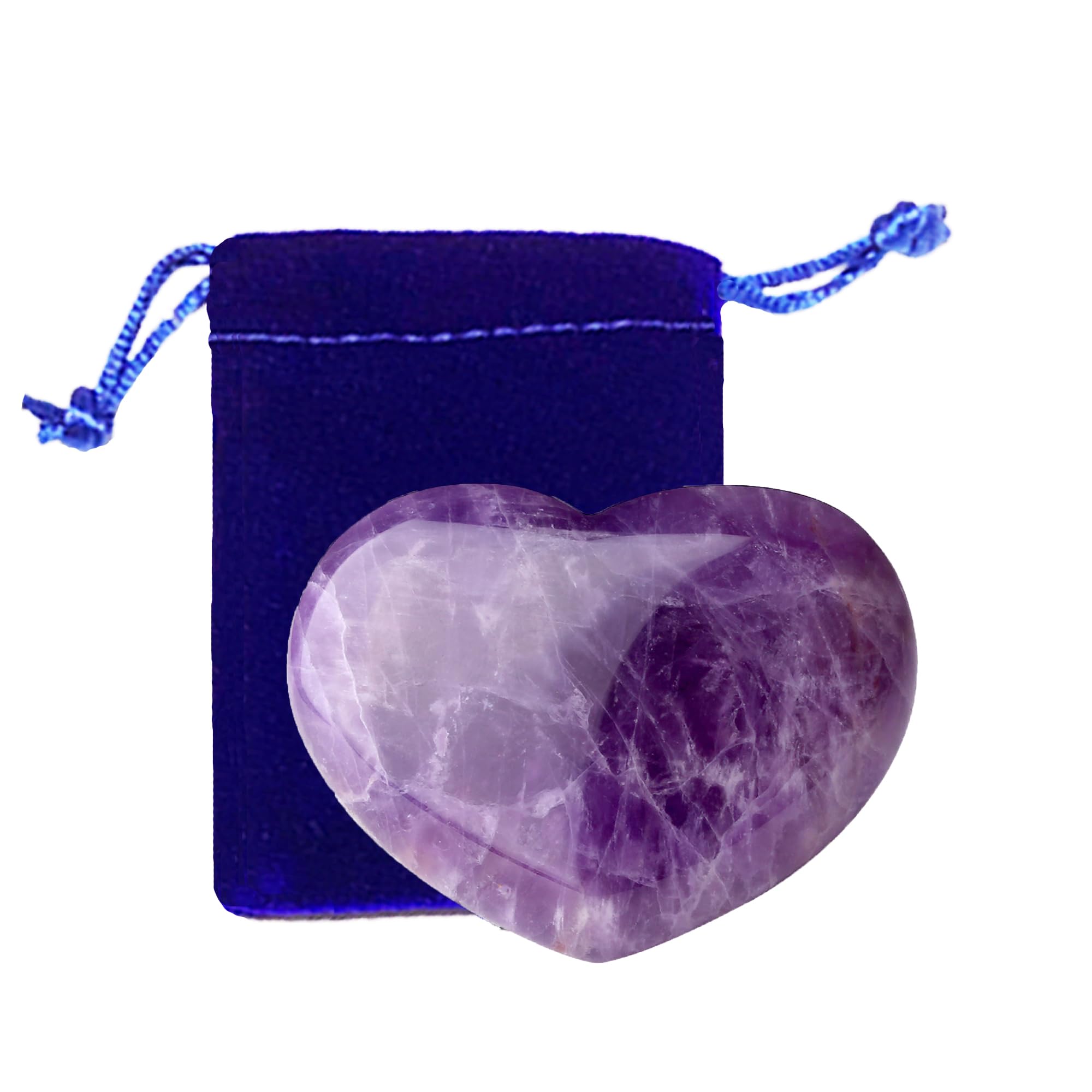 GUJOXILA 1.8" Amethyst Crystal Heart Crystals Gifts for Women Gemstones Ornaments Polished Nature Protection Reiki Balancing Spiritual Meditation Stones