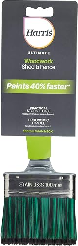 Harris Ultimate Shed & Fence Swan Neck Exterior Paint Brush 100mm view 3