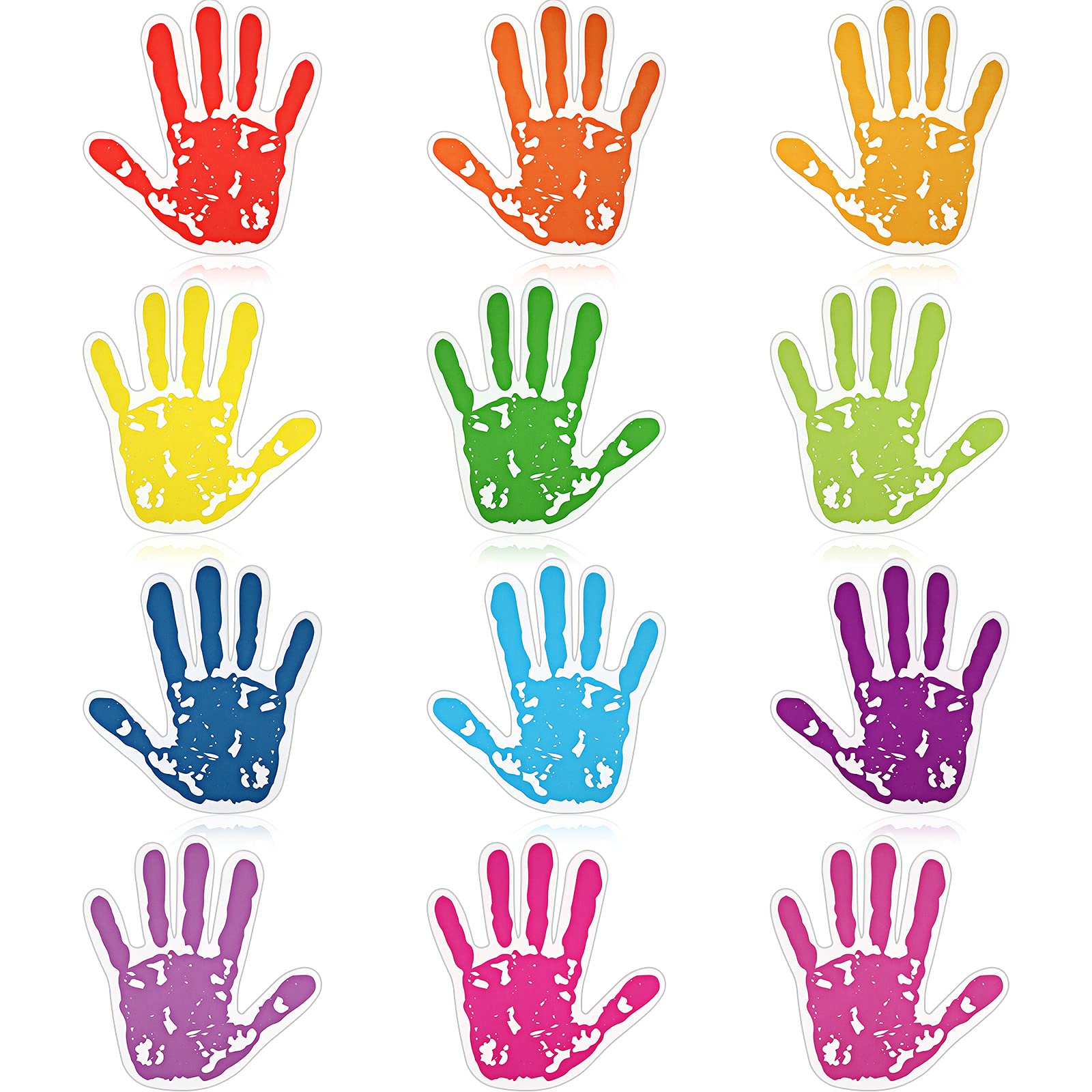 Photo 1 of Tenare 72 Pcs Handprint Cutouts Hand Accents Wall Decor Name Tags Classroom Door Bulletin Board Schools Daycare Bedrooms Decorations