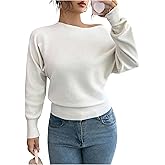 RoseSeek Women's Asymmetrical Neck Sweaters Off Shoulder Long Sleeve Knitwear Cinched Waist Tops