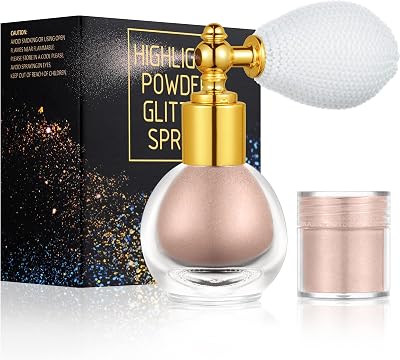 AOOWU Glitter Powder Spray Bronze Highlighter for Body Hair Face 1.0