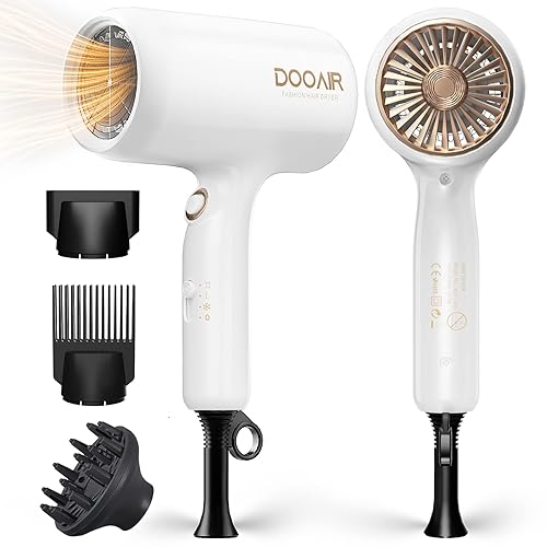 Ionic Hair Dryer with Diffuser, DOOAIR Blow Dryer with Comb and