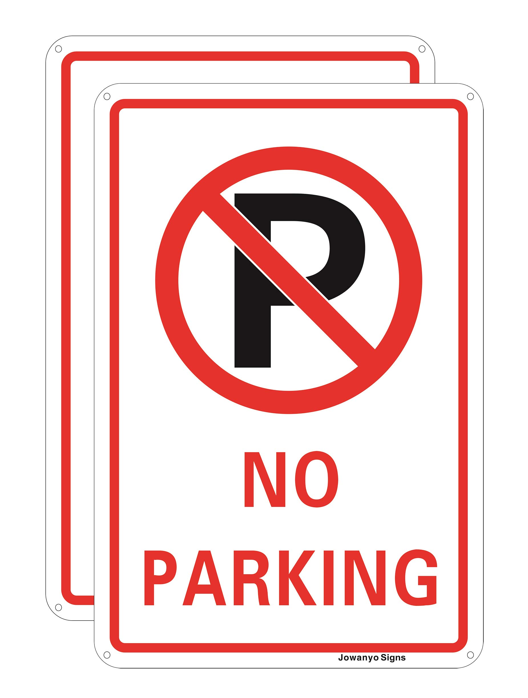No Parking Sign,20 x 30 cm,Reflective Aluminum,Easy to Mount,UV Protected,Weather Resistant,Waterproof,Durable Ink,Outdoor Use,2 Pack