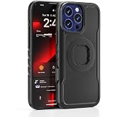 Anomat Phone Case Compatible with iPhone 16 Pro, Bike Mount Ready Black | Slim black PC and TPU cover with an integrated quick-release interface for matching bicycle and motorcycle phone mounts