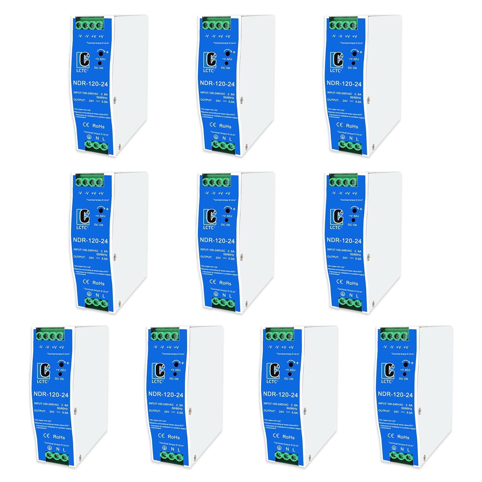 Photo 1 of 24Vdc Power Supply NDR 120W;Dual Output (Input:100-240VAC,Output:24VDC,50/60HZ) Power Supply Switch Switching Converter DC (24V 5A)(10pcs)