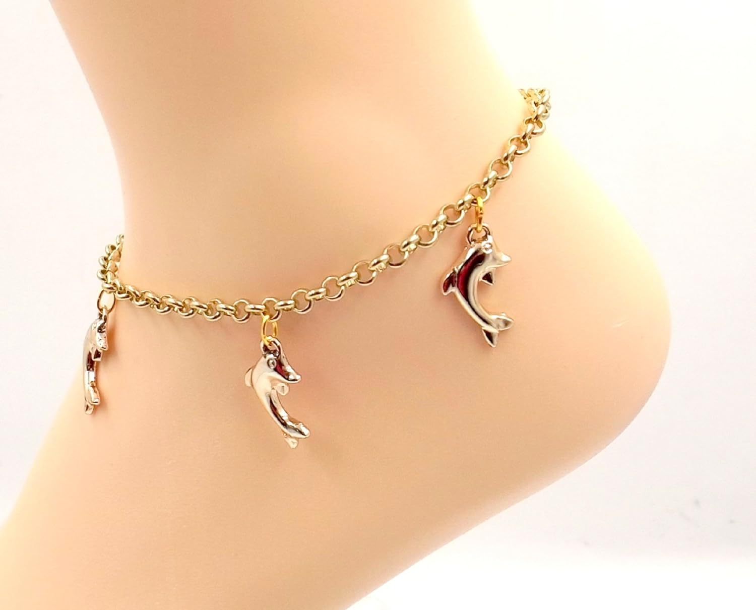 Nautical Anklet Goldplate Dolphin Ankle Bracelet Ocean