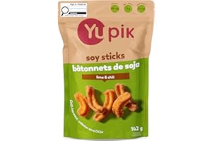 Yupik Lime & Chili Soy Sticks, 142 g, GMO-Free Snack, Crunchy Zesty Snack, Crispy Soya Crackers, Natural Flavors, Perfect for