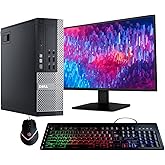 Dell Optiplex 9020 Desktop Computer PC, Intel Quad-Core i5, 500GB HDD Storage, 8GB DDR3 RAM, WiFi, 20 in Monitor, RGB Productivity Bundle, Windows 11 Pro (Renewed)