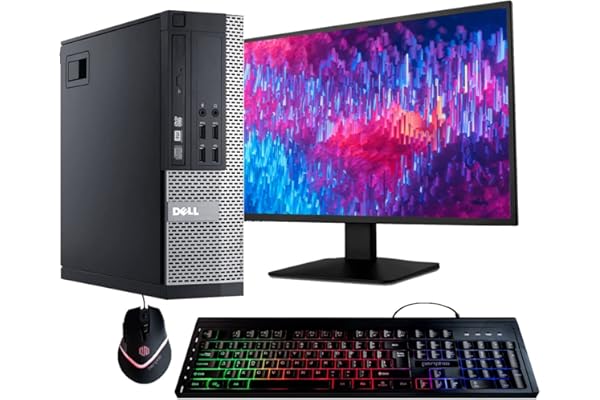 Dell Optiplex 9020 Desktop Computer PC, Intel Quad-Core i5, 500GB HDD Storage, 8GB DDR3 RAM, WiFi, 20 in Monitor, RGB Productivity Bundle, Windows 11 Pro (Renewed)