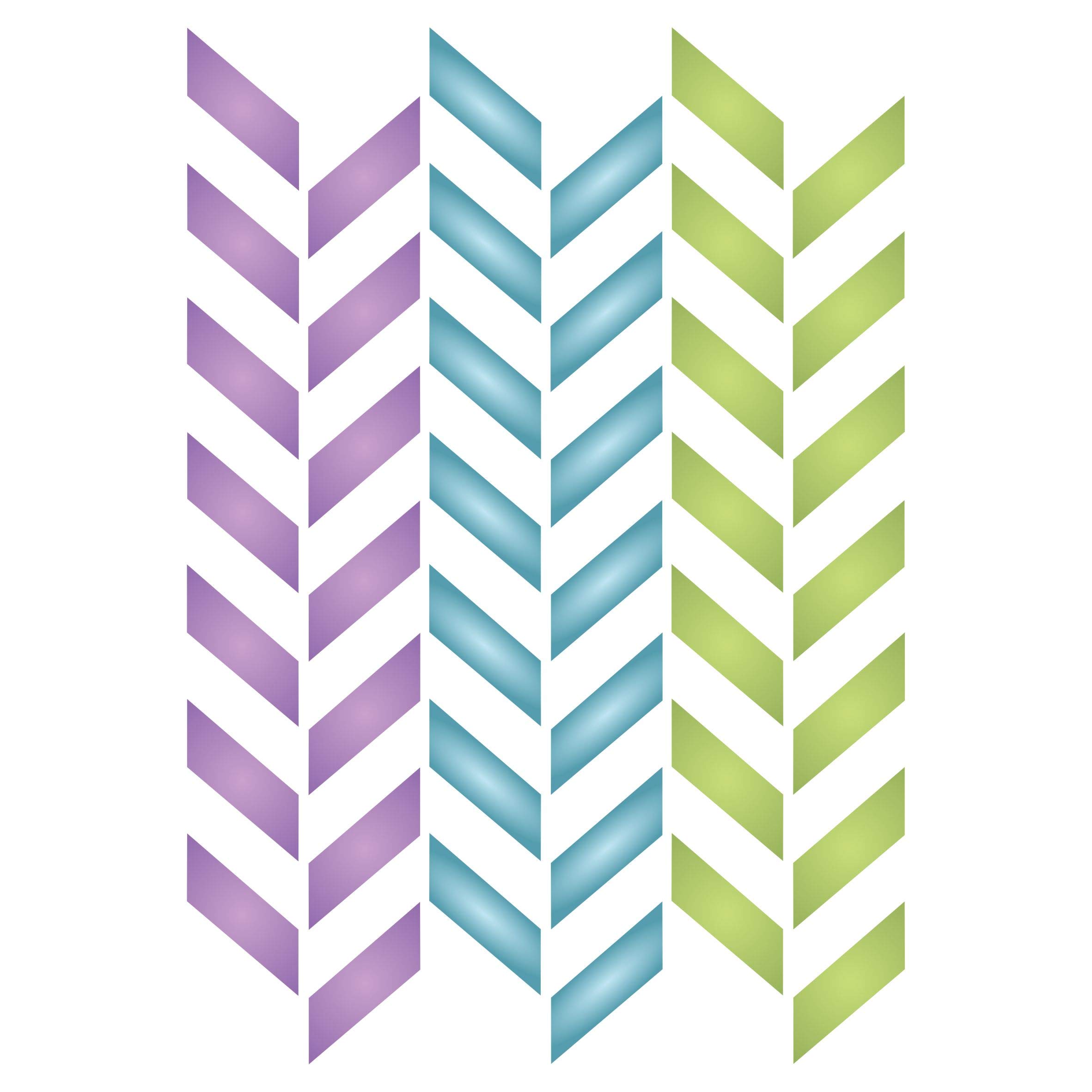 Herringbone Layering Stencil, 11.43 x 16.51 cm - Stencil Company Original Chevron Stencil Mask use to Add Texture, Design and Accents to Mixed Media Backgrounds