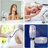 Jsdoin Hand Held Fan Portable USB Rechargeable 5 Speeds LED Display White view 5