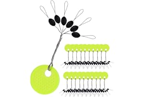 Avlcoaky 1200PCS Bobber Stops Rubber Bobber Stoppers for Fishing Line 6 in 1 Float Sinker Stop Size L M S Available-Yellow