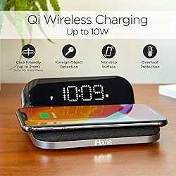 iHome Wireless Charger with Alarm Clock and USB