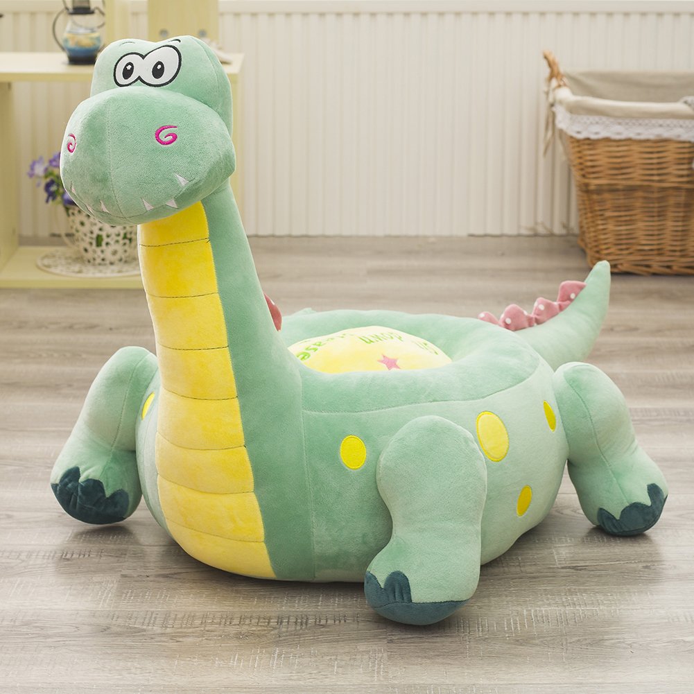 Vercart Canape Lit Enfant Fauteuil Pour Garcon Fille Chaise Rembourree Coussin De Sol Pouf Bebe En Coton Siege Enfant Doux Confortable Animal Decoration Pour La Chambre Denfant Dinosaures Vert Fauteuils Jeux Et