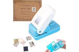 CYFUN DESIGN Paper Punch | Stamp Hole Puncher | 1x0.8 inch Rectangular Postage Stamp Shape Punches | Portable Lever Action Craft Punch for Paper Crafting Scrapbooking Card Making Handmade Tools Album Decor