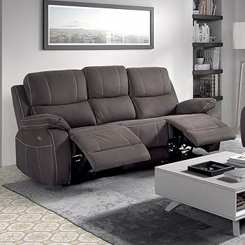 Altobuy Valence Canape Relax Electrique 3 Places Taupe Amazon