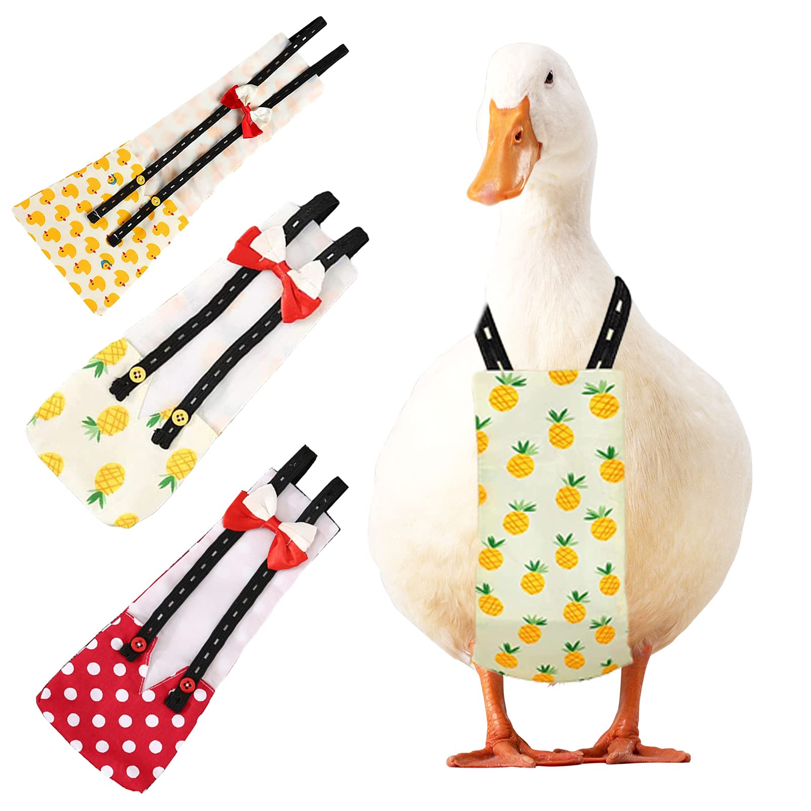 Chicken Duckling Diapers, 3 Pack Pet Poultry Diapers Washable Portable Nappy Adjustable Cloth Diaper Farm Clothing Reusable Nappies Pants for Goose Duck Hen Chicken, L Size