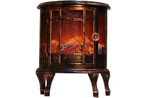 DUDNJC Fireplace Charcoal Fire Lantern Brazier Decoration, USB Standing Fireplace Lantern Heater Flame Stove Crackling Sound Flame Christmas Scene Shopping mall Window Decoration Red