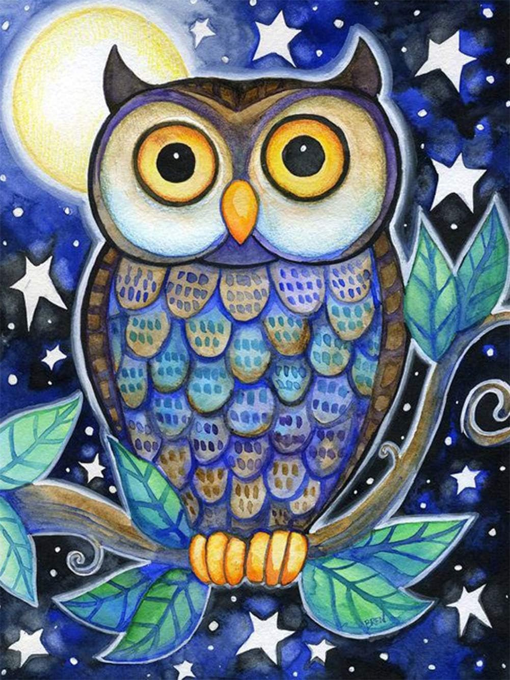 5D Diamond Painting Kits for Adults Full Drill- Diamond Art Kits for Beginners and Students with Adults' Paint-by-Number Kits for Wall Decoration, Gift, Relax (owl)