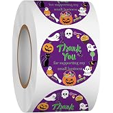 Heyfibro 500 PCS 1.5 Inch Thank You Stickers for Small Business, Baking, Gifts, Envelopes, Weddings (Halloween)