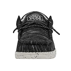 HEYDUDE Boy's Wally Youth Stretch Black Size 4